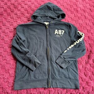 Aeropostale Navy Blue Zip Up Hoodie Size XL